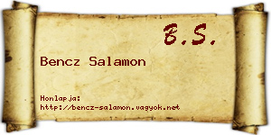 Bencz Salamon névjegykártya